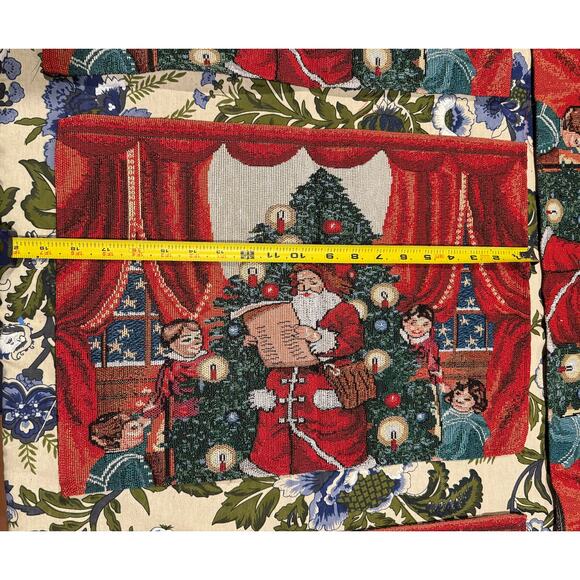 NWT Vintage Victorian Santa Christmas Tree Table Runner 4‎ placemats settings - Picture 5 of 9